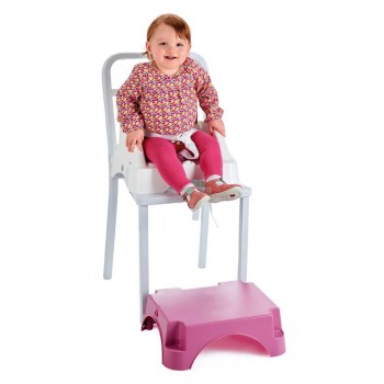 EDGAR BOOSTER SEAT WITH STEP PINK